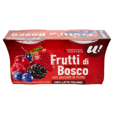 Yogurt Intero ai Frutti di Bosco, 2x125 g